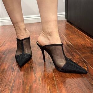 ZaraElegant Black Mesh Stiletto Mules size 37
